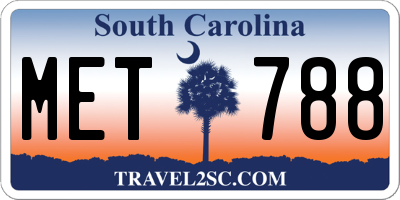 SC license plate MET788