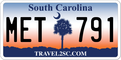 SC license plate MET791