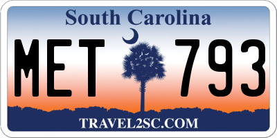 SC license plate MET793