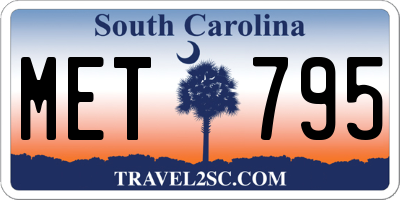 SC license plate MET795