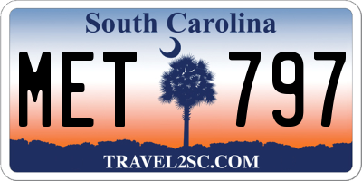 SC license plate MET797