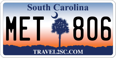 SC license plate MET806