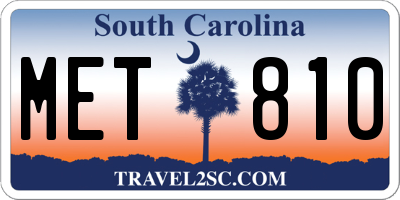 SC license plate MET810