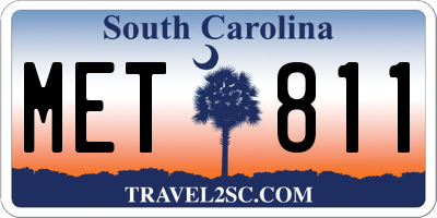 SC license plate MET811