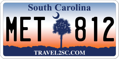 SC license plate MET812