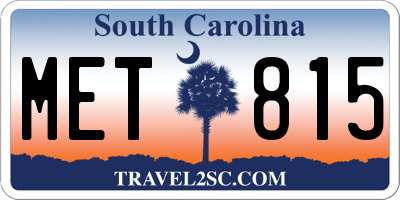 SC license plate MET815