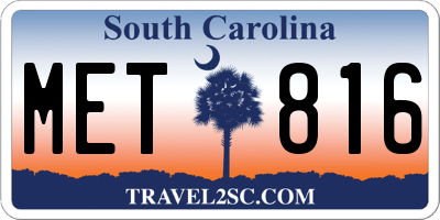 SC license plate MET816