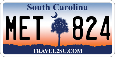 SC license plate MET824