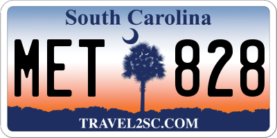SC license plate MET828