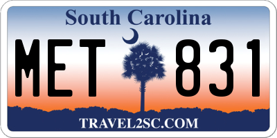 SC license plate MET831