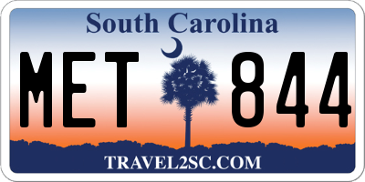 SC license plate MET844