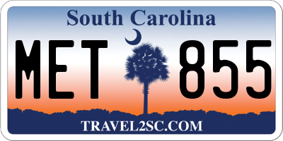SC license plate MET855