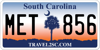 SC license plate MET856