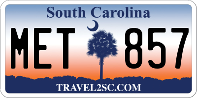 SC license plate MET857
