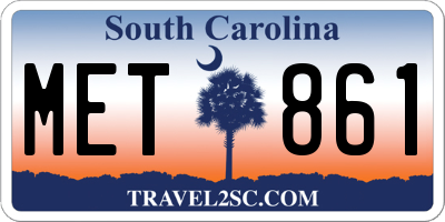 SC license plate MET861