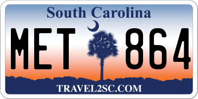 SC license plate MET864