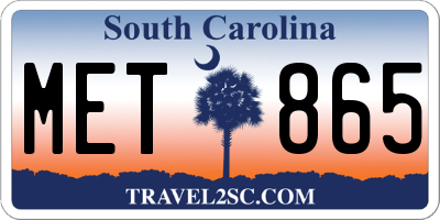 SC license plate MET865