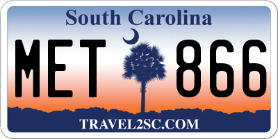 SC license plate MET866