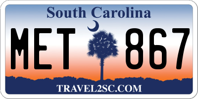 SC license plate MET867