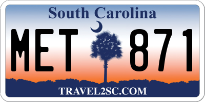 SC license plate MET871