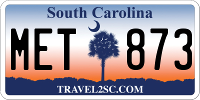 SC license plate MET873