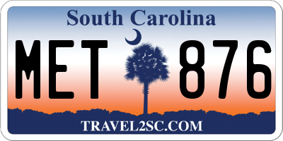 SC license plate MET876