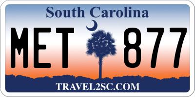 SC license plate MET877