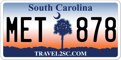 SC license plate MET878