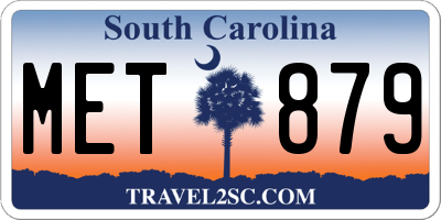 SC license plate MET879