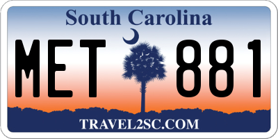 SC license plate MET881