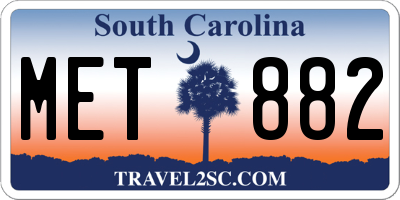SC license plate MET882