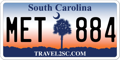 SC license plate MET884