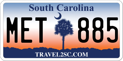 SC license plate MET885