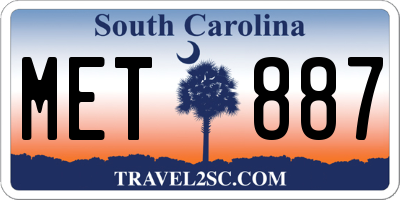 SC license plate MET887