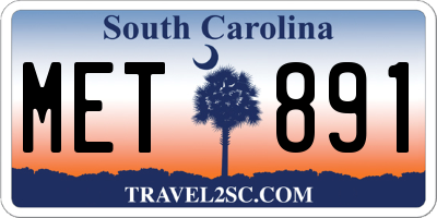 SC license plate MET891