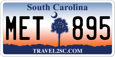 SC license plate MET895