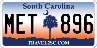 SC license plate MET896