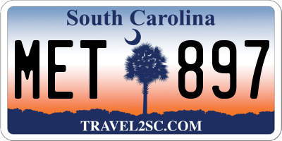 SC license plate MET897