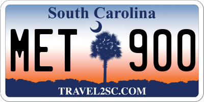 SC license plate MET900