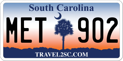 SC license plate MET902