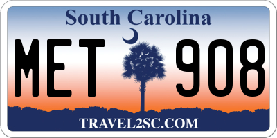 SC license plate MET908
