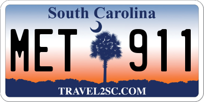 SC license plate MET911