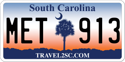 SC license plate MET913