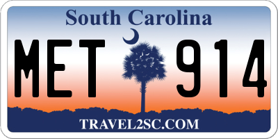 SC license plate MET914