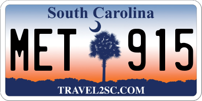 SC license plate MET915