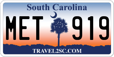 SC license plate MET919