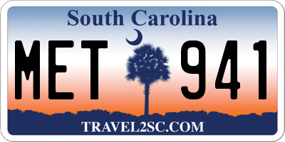 SC license plate MET941