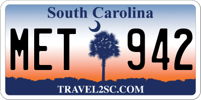 SC license plate MET942
