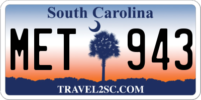 SC license plate MET943