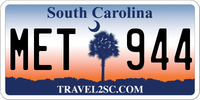 SC license plate MET944